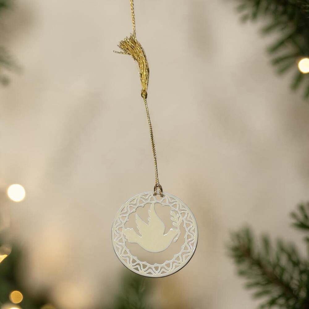 Lenox Yuletide Collection Peace Dove Ornament Winter White Porcelain Holiday